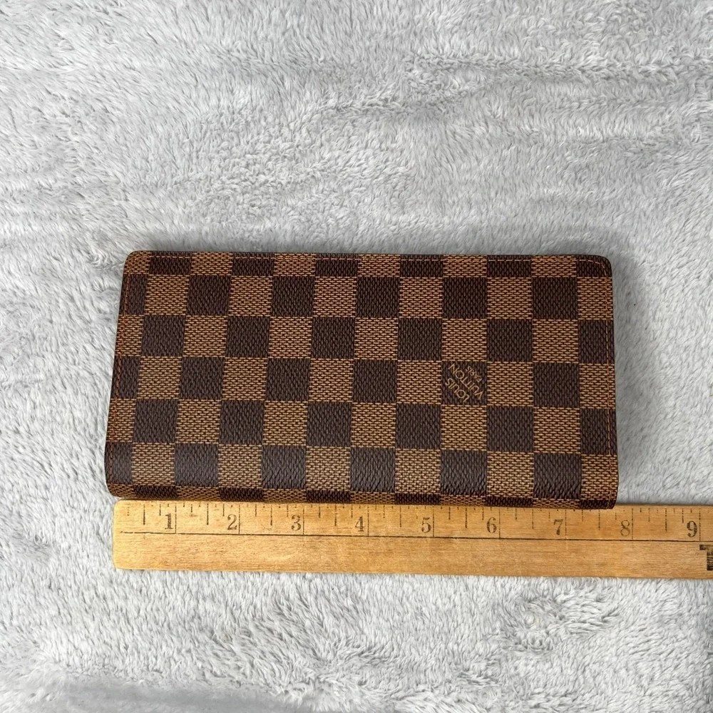 Louis Vuitton Brazza Wallet N60017 Damier Ebene Brown Mens Long Wallet Organizer